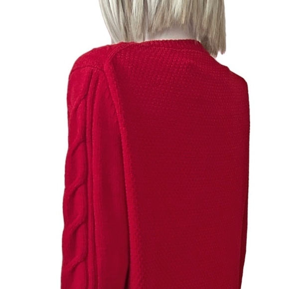 J. Jill Chenille Cable Knit Pullover Sweater Crew Neck Cosy Super Soft Size M/T - Picture 7 of 13